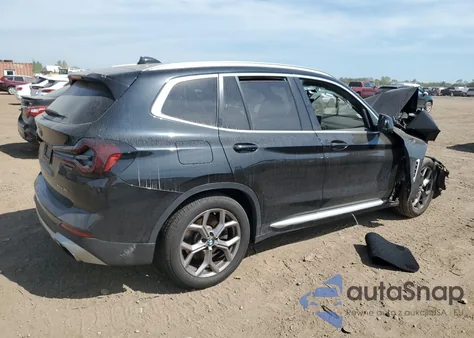 2022 BMW X3 xDrive30I z USA, uszkodzony, nr VIN 5UX53DP02N9M29832